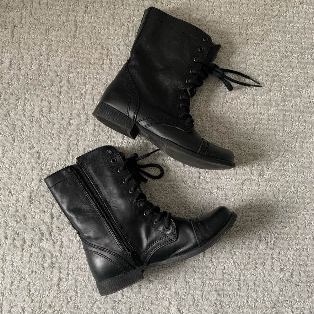 Steve Madden Black Combat Boots